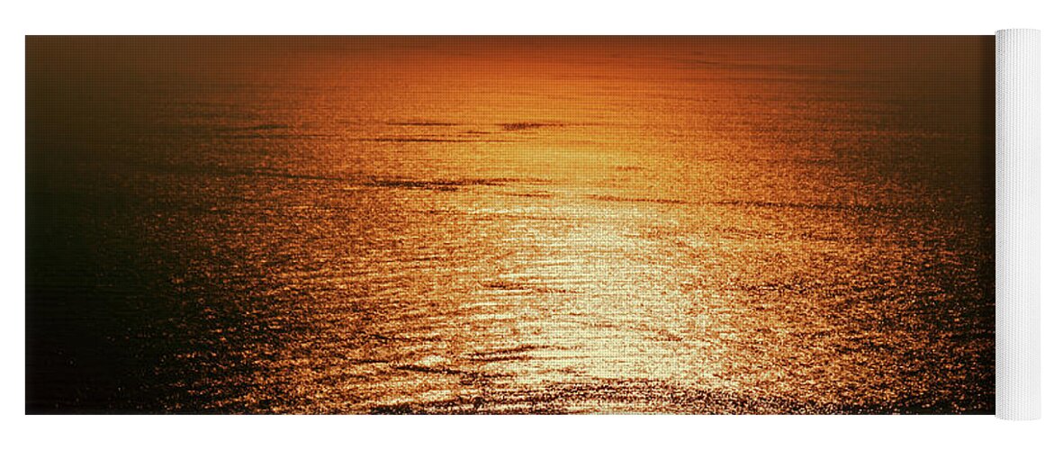 Sunset Yoga Mat featuring the photograph Golden sea in Alanya by Sun Travels