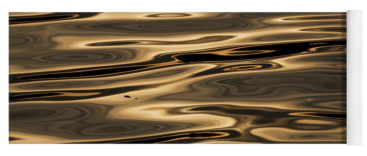 Water Yoga Mat featuring the photograph Golden Water by Martin Vorel Minimalist Photography