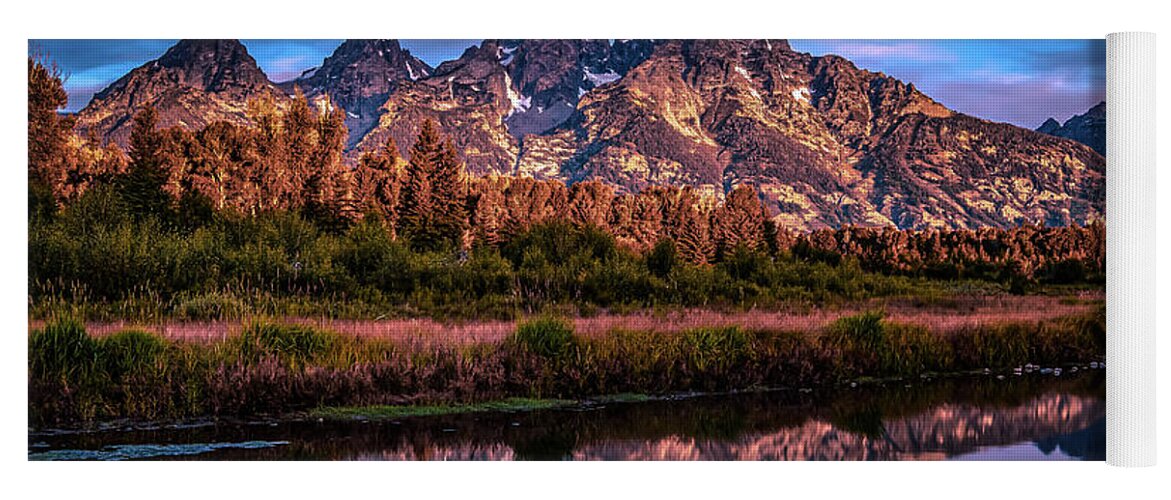 Reflection Yoga Mat featuring the photograph Grand Teton National Park And Mountain Reflections by Alex Grichenko