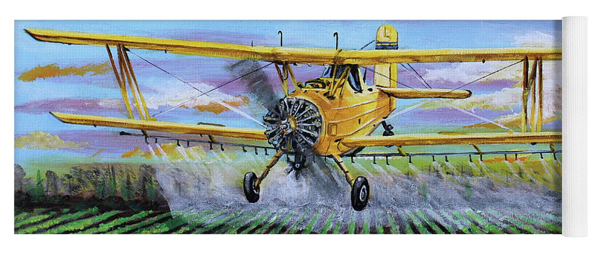 Ag Cat Yoga Mat featuring the painting Grumman Ag Cat by Karl Wagner