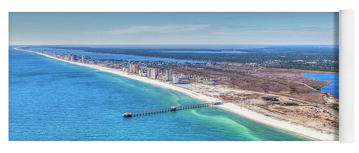  Yoga Mat featuring the photograph GSP Pier and Beach by Gulf Coast Aerials -