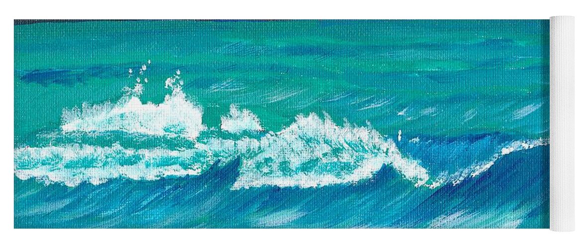 Wave Yoga Mat featuring the painting Hamilton Beach by David Bigelow