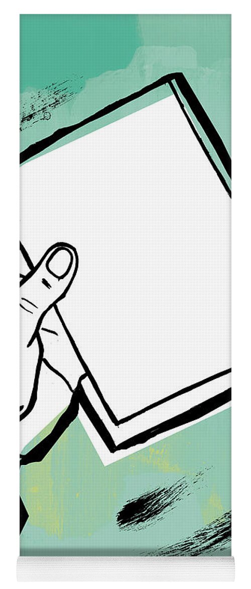 Backup Yoga Mat featuring the drawing Hand Holding File Folder by CSA Images