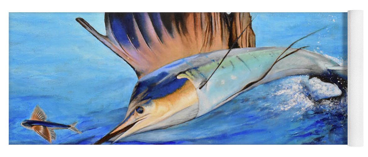 Sailfish Yoga Mat featuring the painting Hang Time by Jerome Wilson