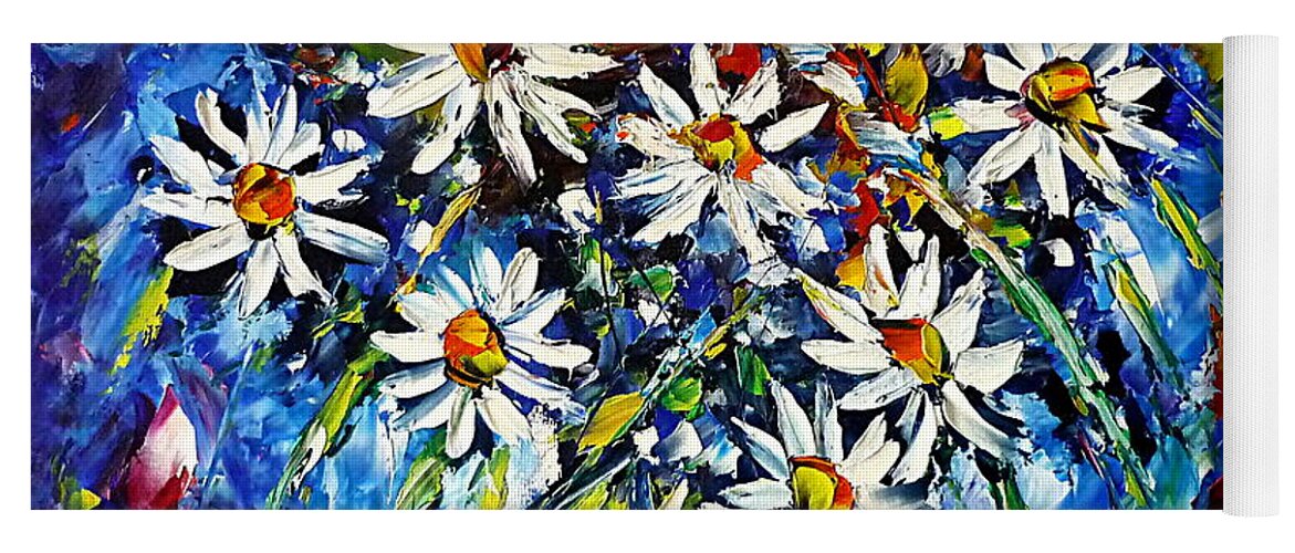 Wild Flower Painting Yoga Mat featuring the painting Happiness Flowers by Mirek Kuzniar