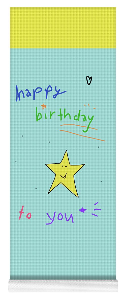  Yoga Mat featuring the drawing Happy Birthday Star by Ashley Rice