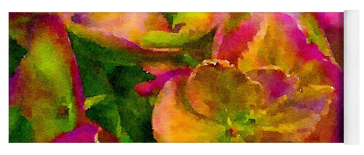 Painted Photo Yoga Mat featuring the mixed media Happy Hydrangeas by Bonnie Bruno
