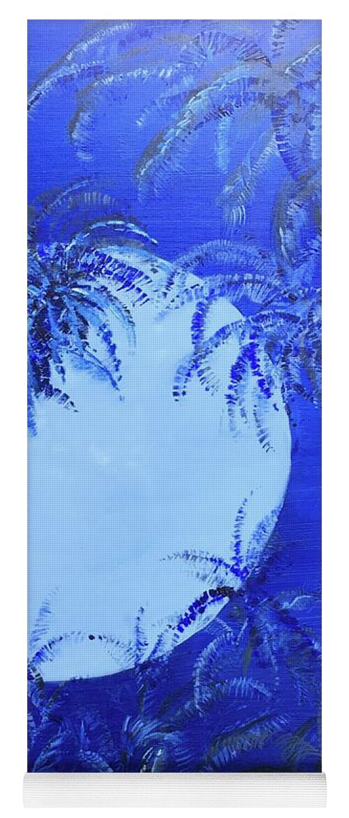 Hawaiian Blue Moon Yoga Mat featuring the painting Hawaii Blue Moon by Michael Silbaugh