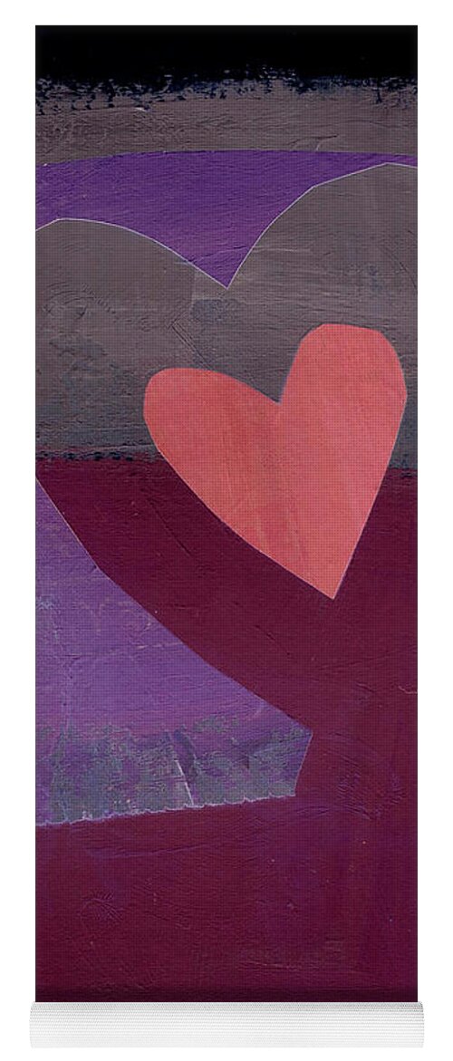 Abstract Art Yoga Mat featuring the painting Heart #37 by Jane Davies