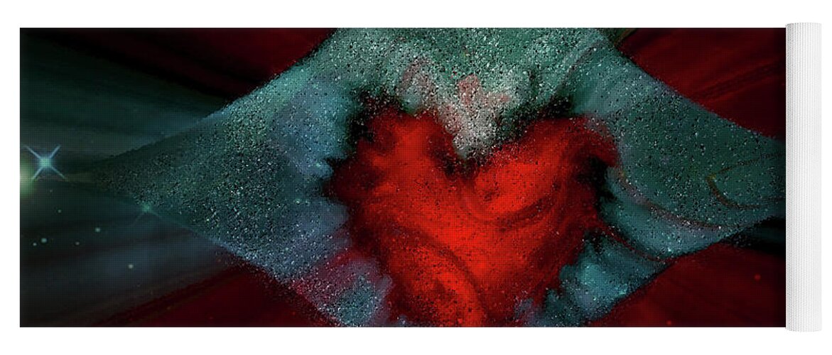 Heart And Stars Yoga Mat featuring the digital art Heart And Stars by Linda Sannuti