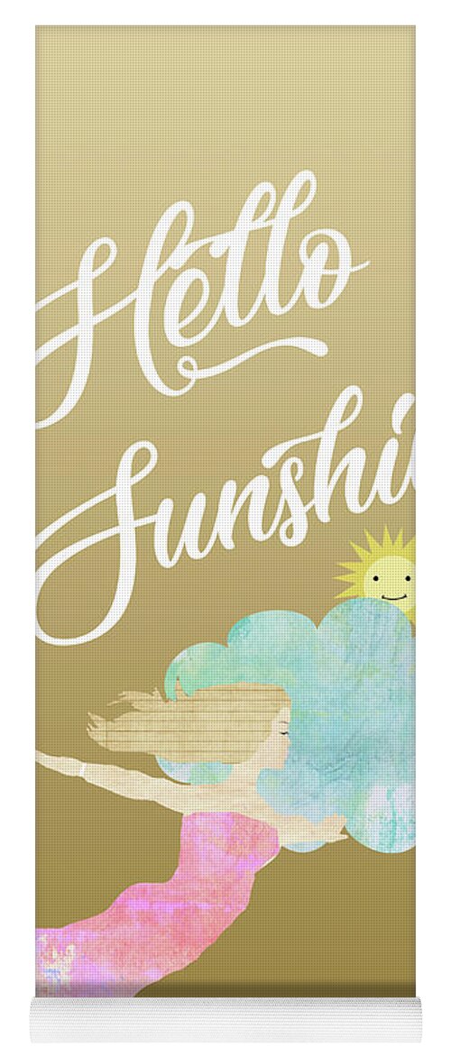 Hello Sunshine Yoga Mat featuring the mixed media Hello Sunshine by Claudia Schoen