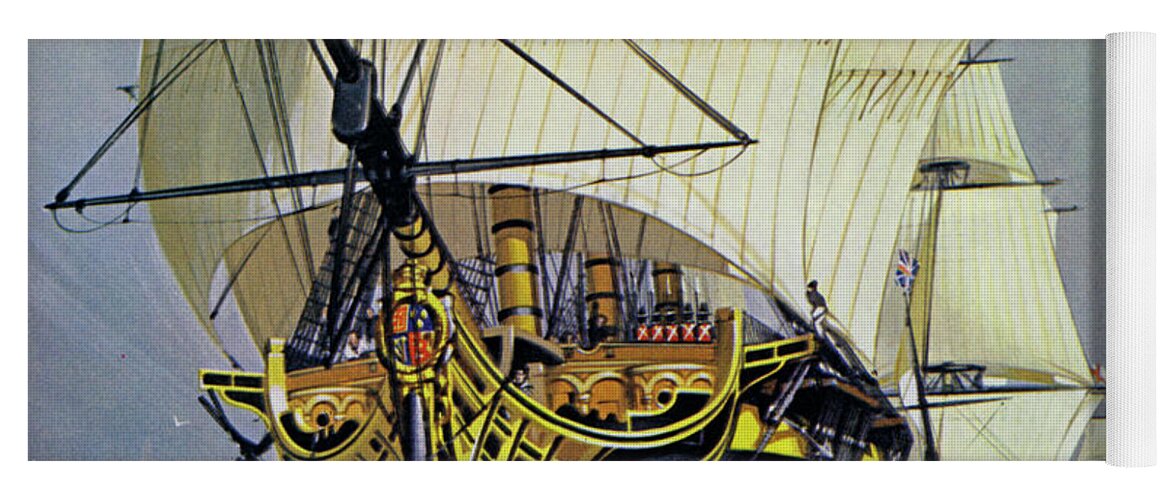 Hms Victory Before Trafalgar Yoga Mat featuring the painting HMS Victory before Trafalgar by Angus McBride