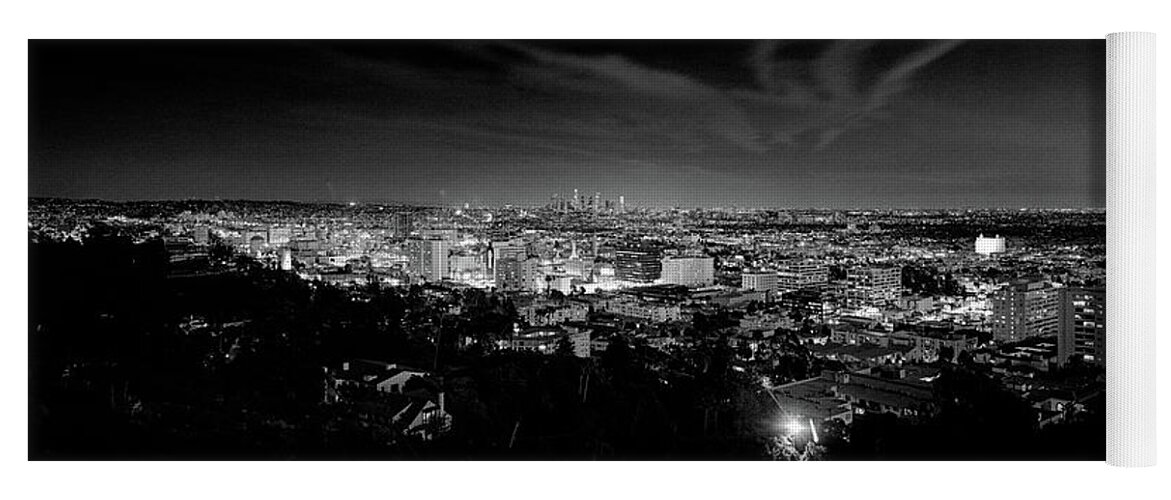Hollywood From Above Hollywood Bowl Yoga Mat featuring the photograph Hollywood from the Hills by Richard Lund