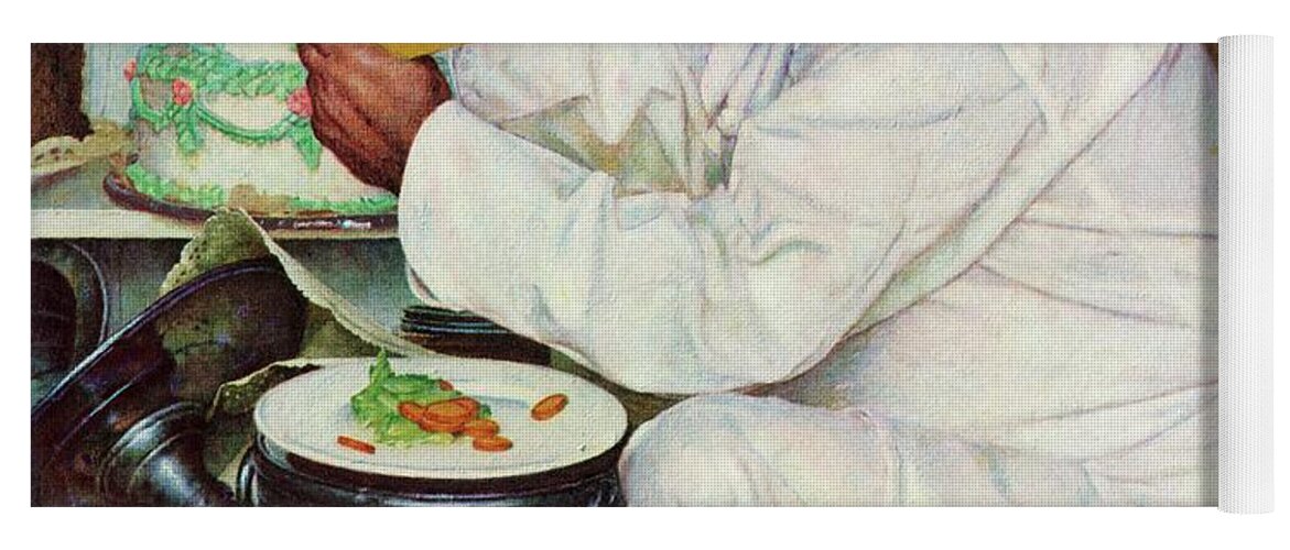 Bakers Yoga Mat featuring the painting How To Diet by Norman Rockwell