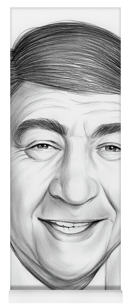 Pencil Yoga Mat featuring the drawing Howard Cosell by Greg Joens