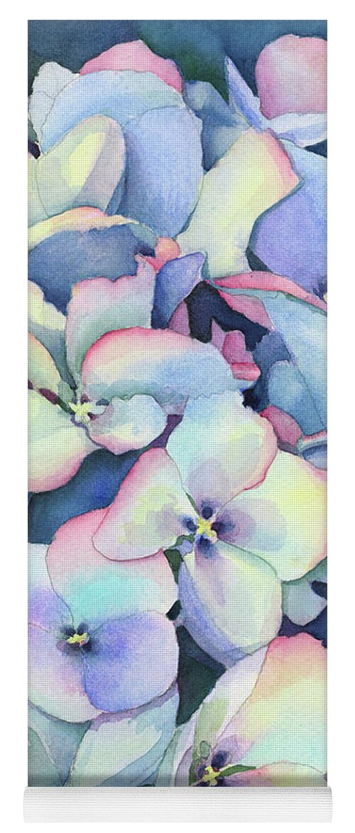 Face Mask Yoga Mat featuring the painting Hydrangea Study by Lois Blasberg