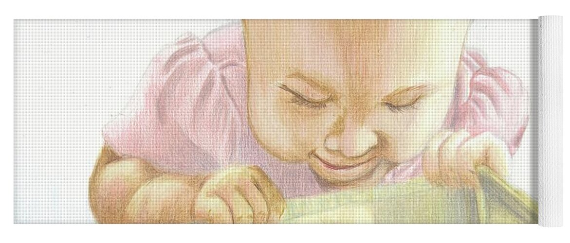 Babies Yoga Mat featuring the drawing I Found You by Philippe Thomas