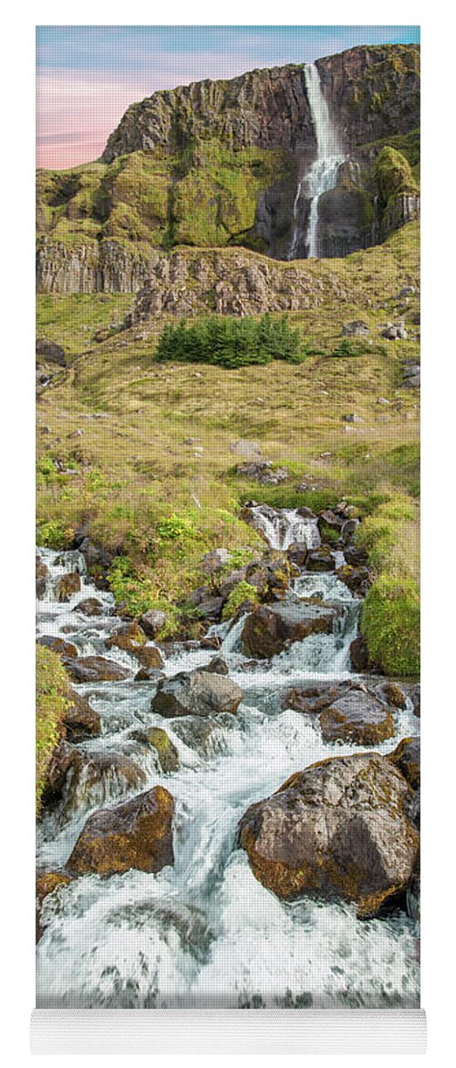 Iceland Yoga Mat featuring the photograph Iceland Waterfall by David Letts