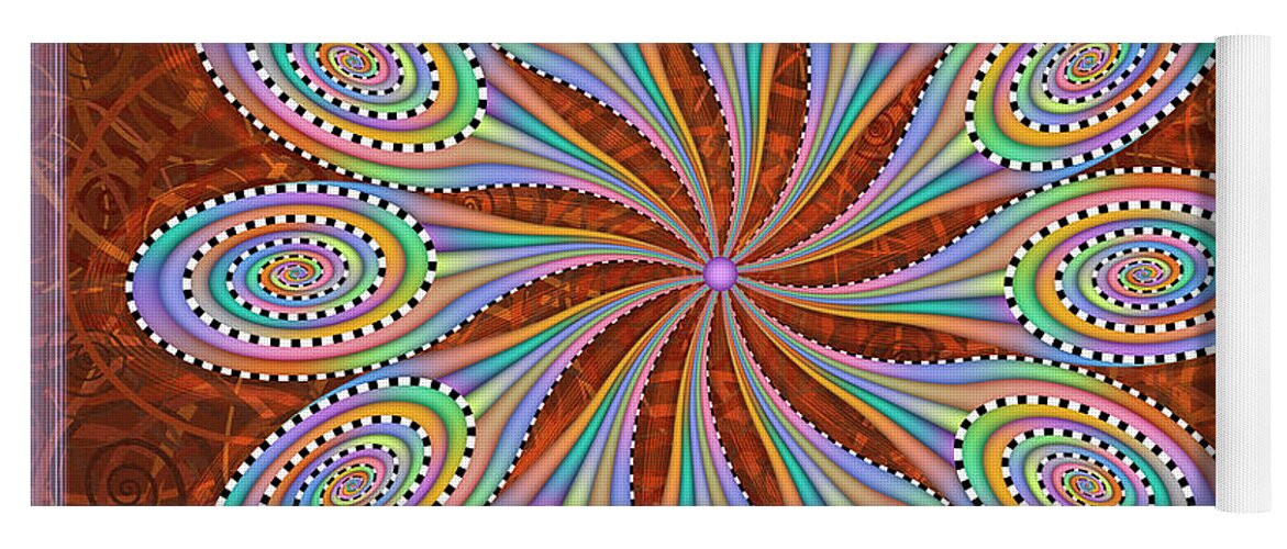 Harmony Mandala Yoga Mat featuring the digital art Idealistic Lollipop by Becky Titus