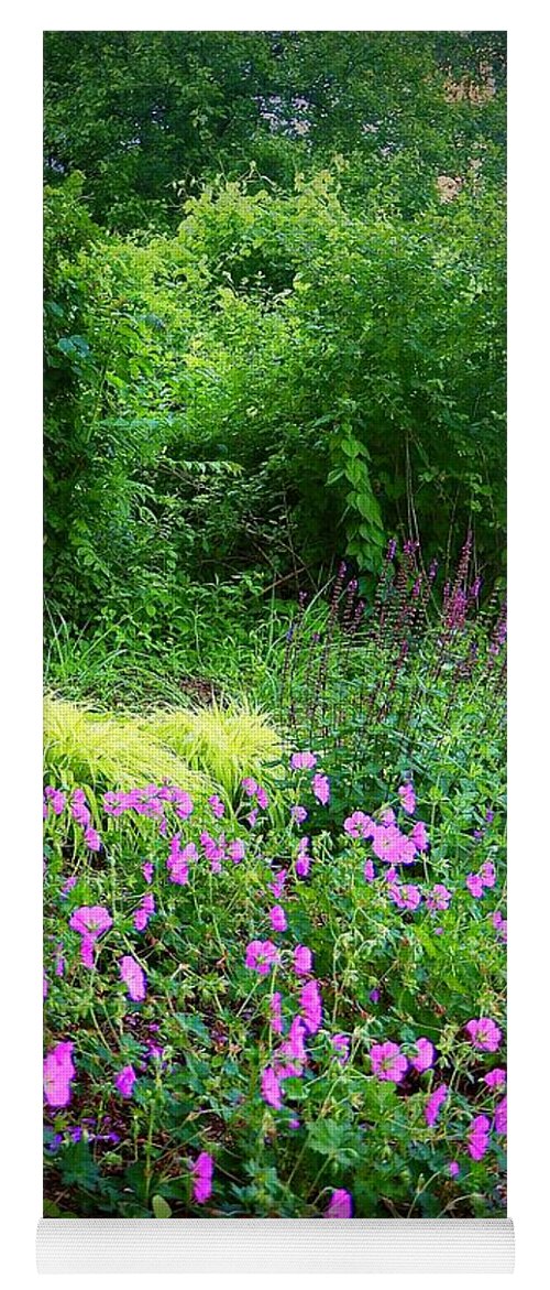 Garden Yoga Mat featuring the photograph In The Land Of Pink Flowers by Alida M Haslett