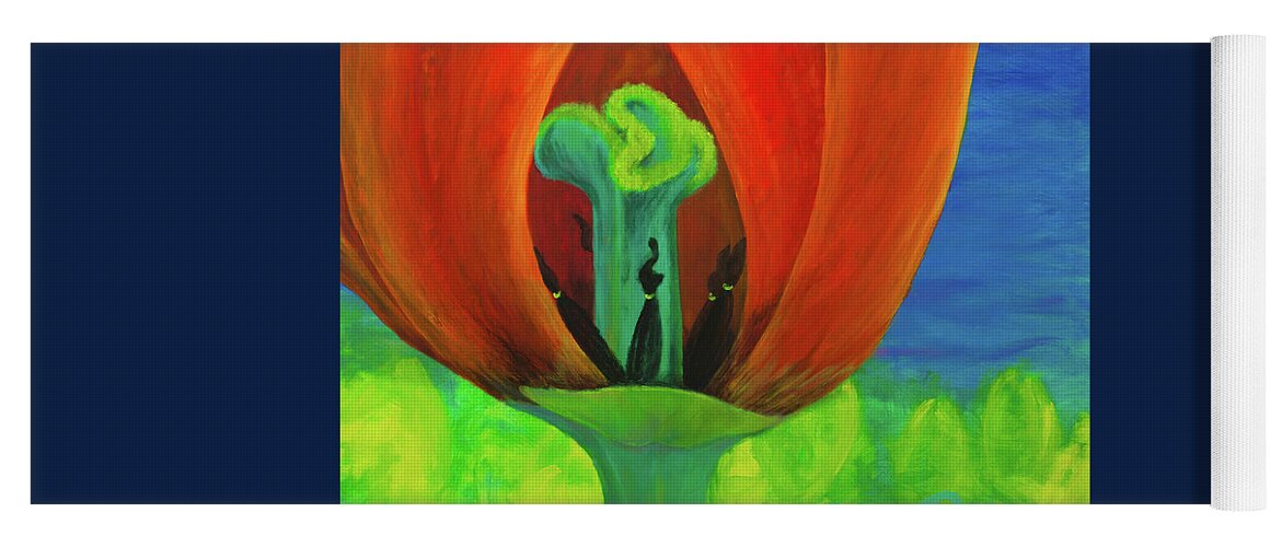 Flower Yoga Mat featuring the painting Inner Beauty - The Ritual by Renee Logan