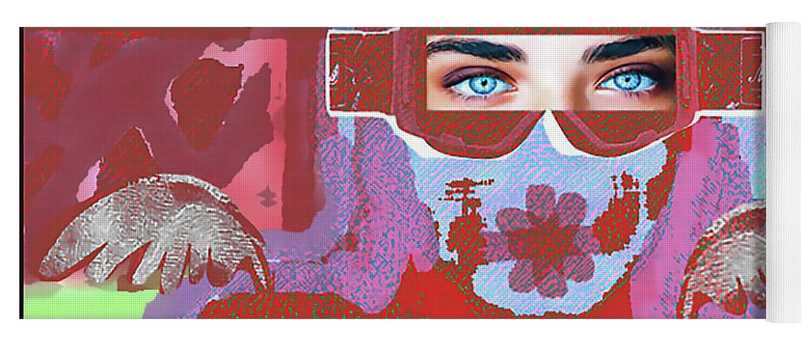 Angel Yoga Mat featuring the digital art Introspection Red by Alexandra Vusir
