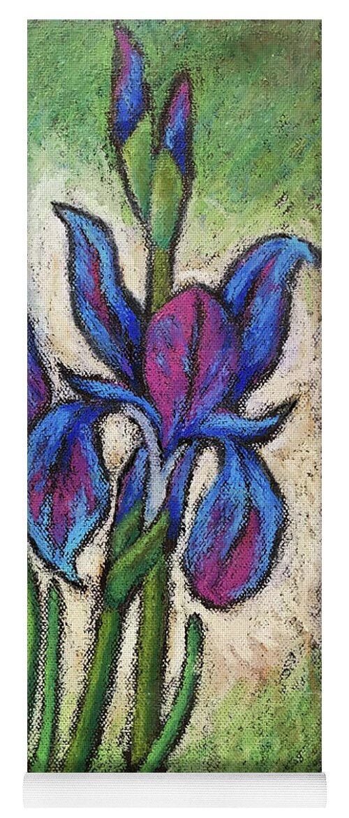 Iris Yoga Mat featuring the painting Irises in Bloom by Karla Beatty