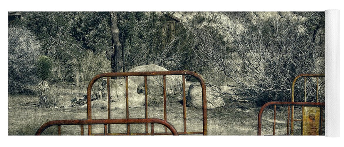 Iron Beds Yoga Mat featuring the photograph Iron Beds by Sandra Selle Rodriguez