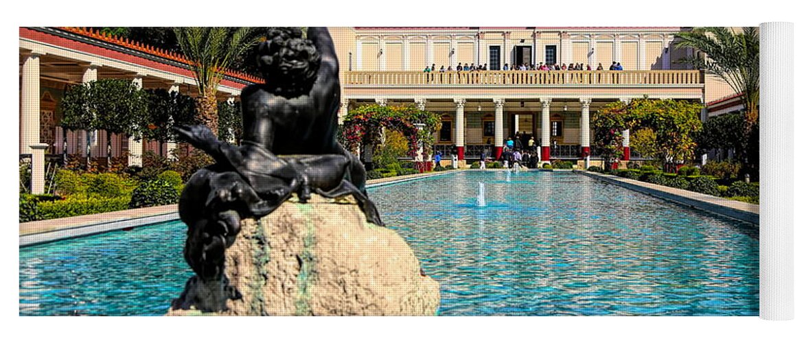 Getty Yoga Mat featuring the photograph J Paul Getty Villa Pacific Palisades California by Chuck Kuhn