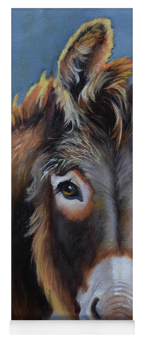 Donkey Painting Yoga Mat featuring the painting Jack The Donkey by Cheri Wollenberg