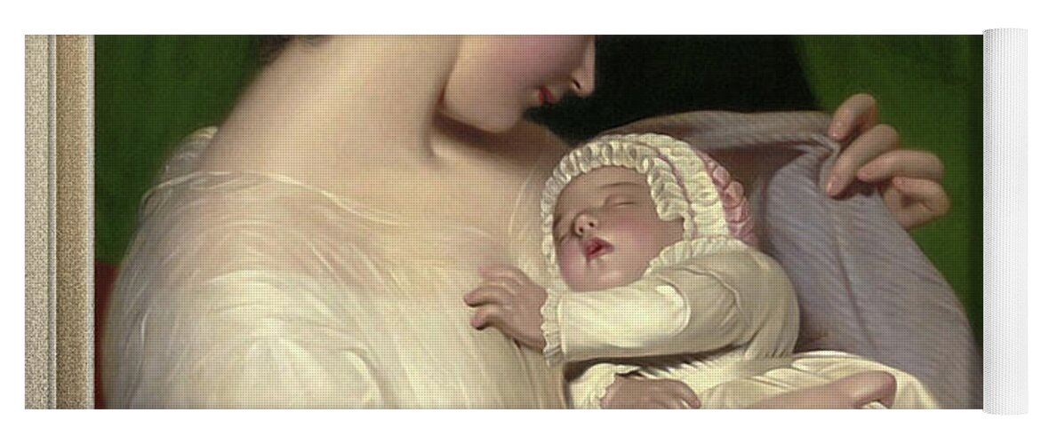 Elizabeth Sant Yoga Mat featuring the painting James Sant's Wife Elizabeth With Their Daughter Mary Edith by James Sant by Rolando Burbon