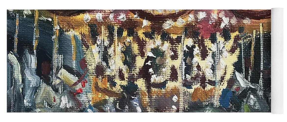 Impressionism Yoga Mat featuring the painting Jolly Roger Carousel by Maggii Sarfaty