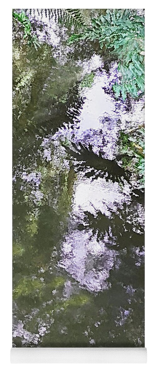 Abstract Yoga Mat featuring the mixed media Jungle Reflections by Sharon Williams Eng