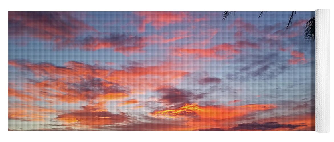 Hawaii Sunset Yoga Mat featuring the photograph Kamole Beach Sunset by Chris Spencer