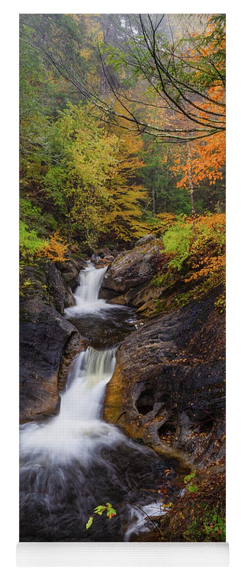 New England Fall Foliage Yoga Mat featuring the photograph Kent Falls Foliage 2 by Bill Wakeley