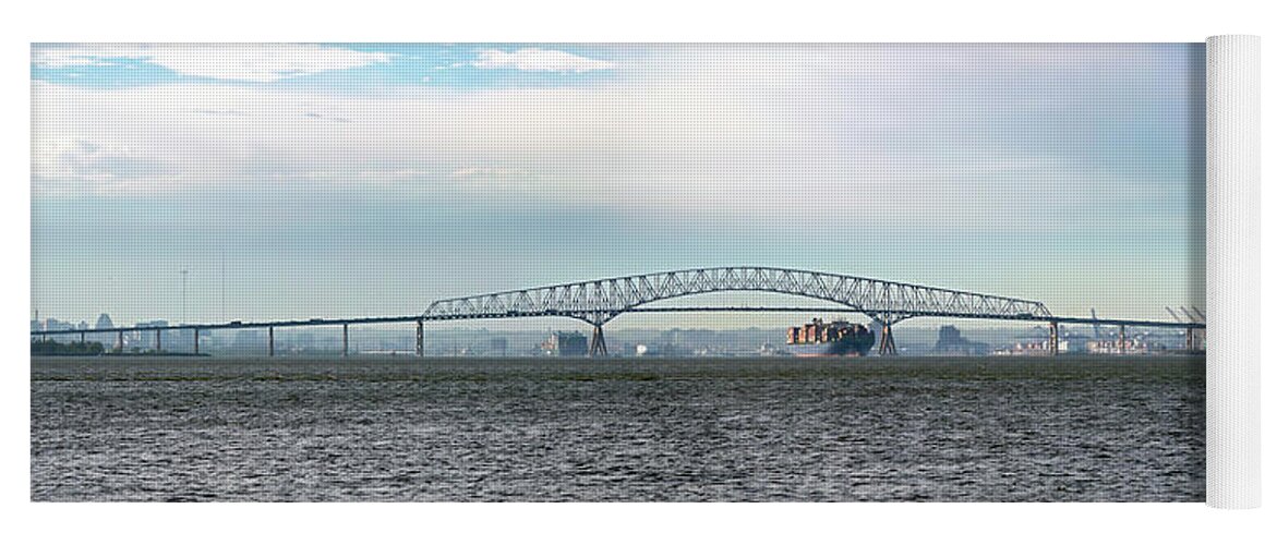 2d Yoga Mat featuring the photograph Key Bridge Baltimore MD by Brian Wallace