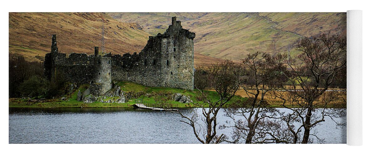 Ancient Yoga Mat featuring the photograph Kilchurn Castle, 06 by Chris Smith