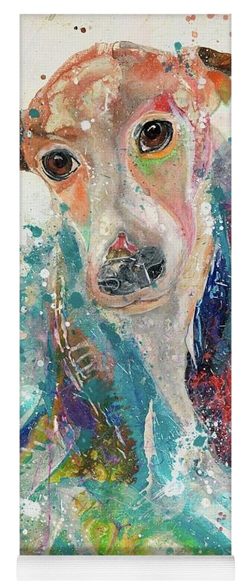 Jack Russell Dog Yoga Mat featuring the painting King Henry by Kasha Ritter