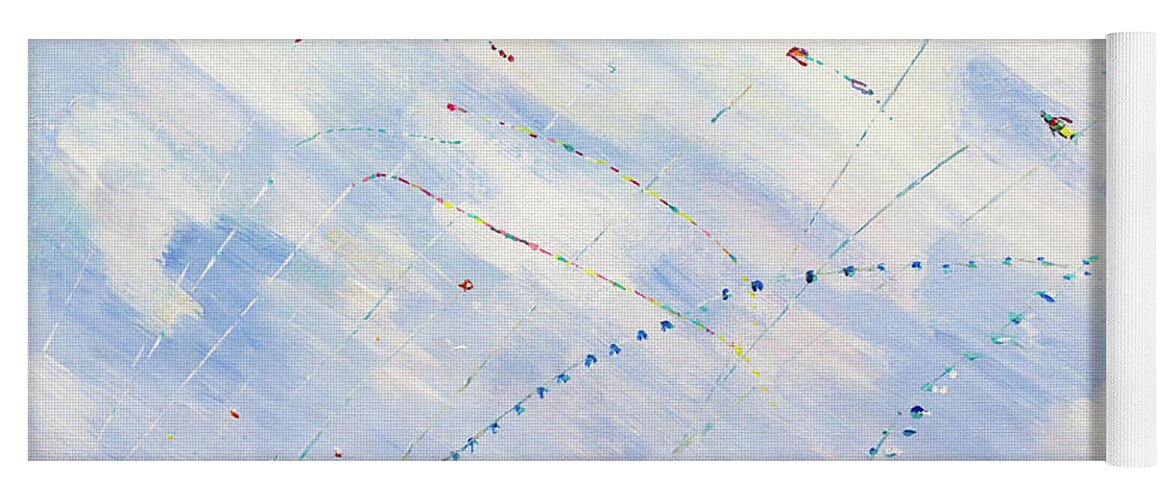 Acrylic Yoga Mat featuring the painting Kite Day by Seeables Visual Arts