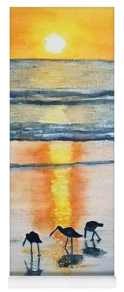 Sunset Yoga Mat featuring the painting Coronado Sunset by Ann Frederick