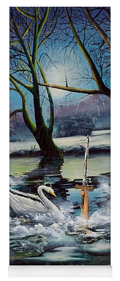 Lake Yoga Mat featuring the painting Lady in the Lake by John Palliser