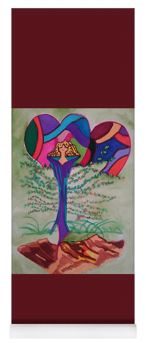 Abstract C2019 Tmgill Yoga Mat featuring the mixed media Lady of Love by Tina Marie Gill