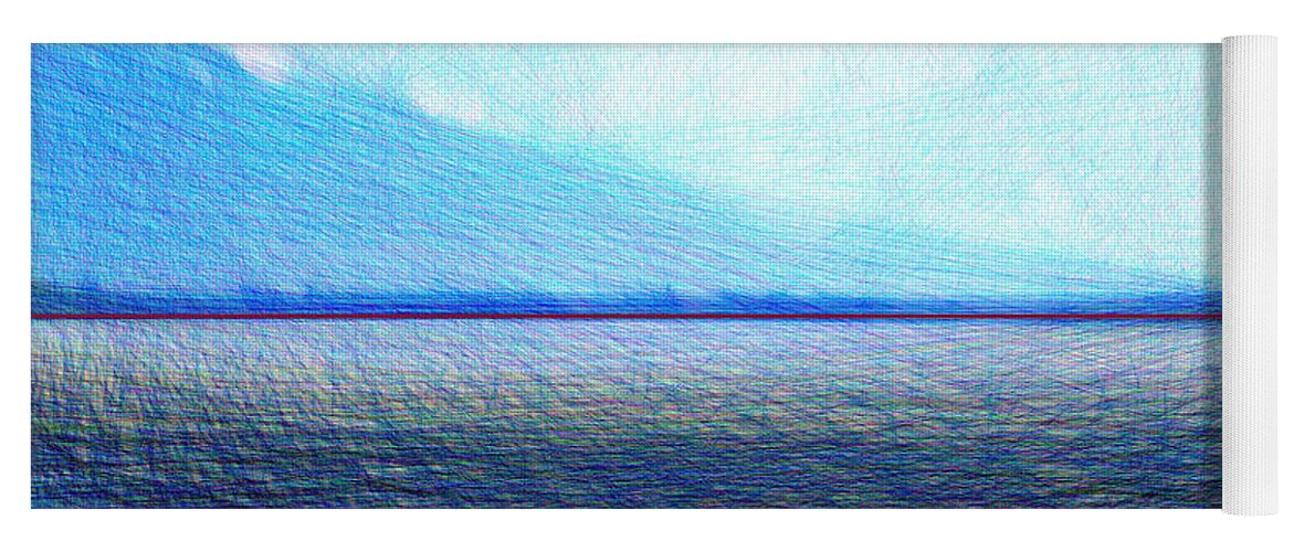Lake Yoga Mat featuring the digital art Lake Lines by Robert Bissett