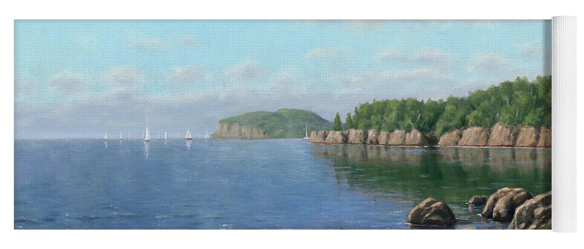 Landscape Yoga Mat featuring the painting Lake Superior by Rick Hansen