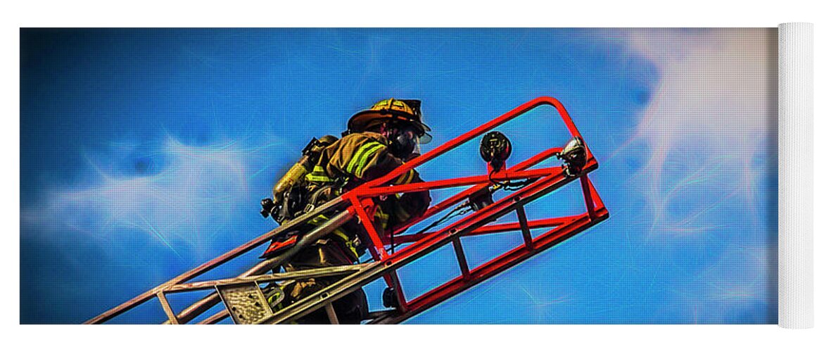 This Was The Last Fire This Rig Went To Because 3 Days Later The New Ladder Went Into Service. #fire #firefighter #firefighters #brotherhood #tradition #firephoto #smoke #scba #workingfire #instagood #firemen #fireman #firechief #instagramphotos #photography #photographer #instagram #picoftheday #imageoftheday #photo #hdr #highdynamicrange #skylum #aurorahdr2019 #firephotography #firephotographer #instagramphotos #topazlabs Yoga Mat featuring the photograph Last Fire by Jim Lepard
