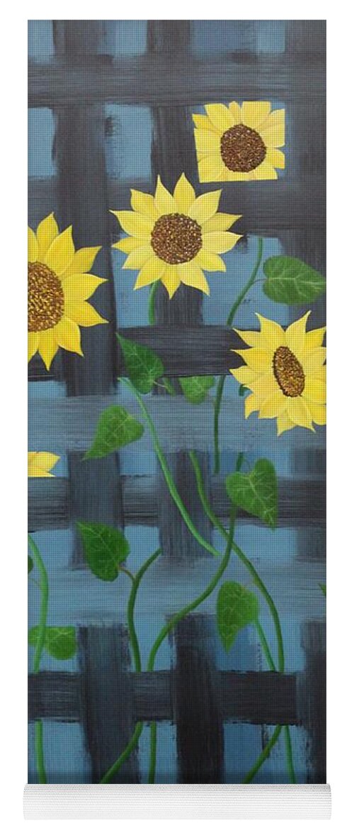 Sunflowers Yoga Mat featuring the painting Lattice by Berlynn