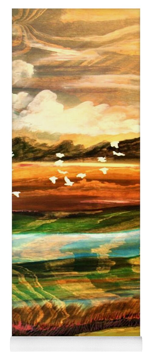 Canvas Yoga Mat featuring the painting Layers by Barbara Donovan