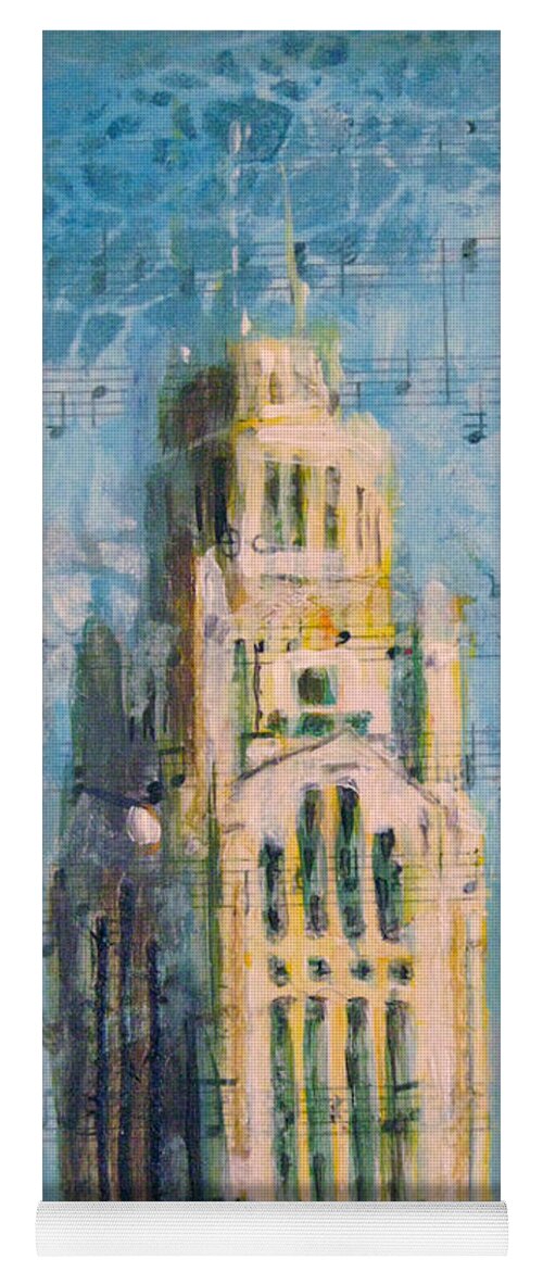 Tower Yoga Mat featuring the painting LeVeque Tower by Robie Benve