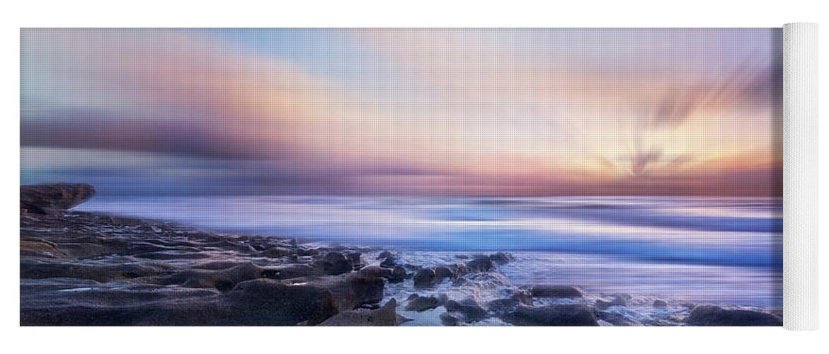 Clouds Yoga Mat featuring the photograph Light at the Shore Panorama Dreamscape by Debra and Dave Vanderlaan