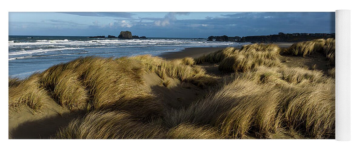 Bandon Yoga Mat featuring the photograph Light on the Beach Grass by Robert Potts